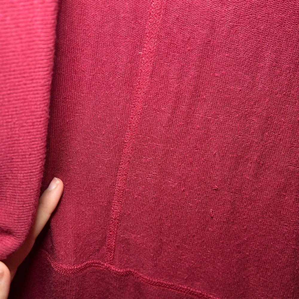 Athleta Pranayama Wrap Cardigan Burgundy Red Open Front Thumbhole S cozy casual